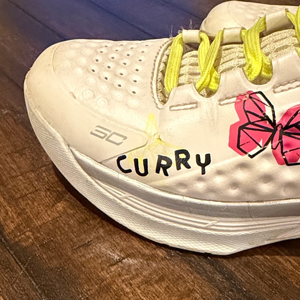 Under Armour Curry Girls Size 4 High-Top Basketball Shoes - Picture 10 of 11